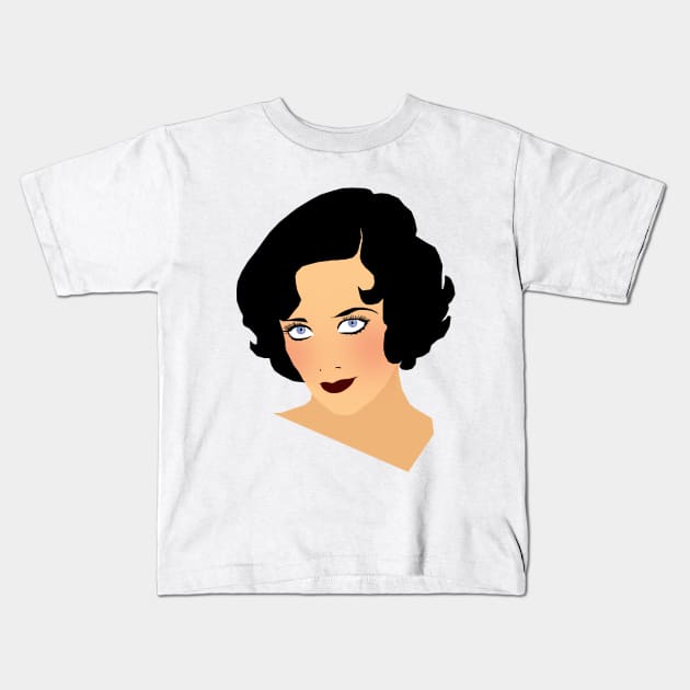 Young Joan Crawford Portrait Kids T-Shirt by ursoleite